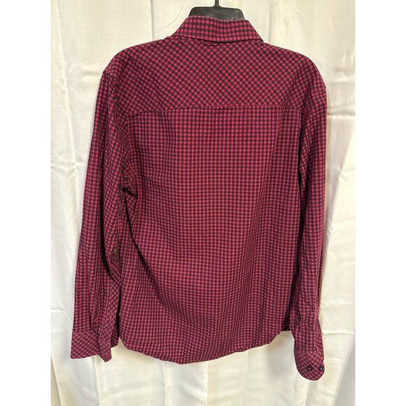 English Laundry Men's Large Cotton Red & Black Checkered Shirt - Picture 4 of 5